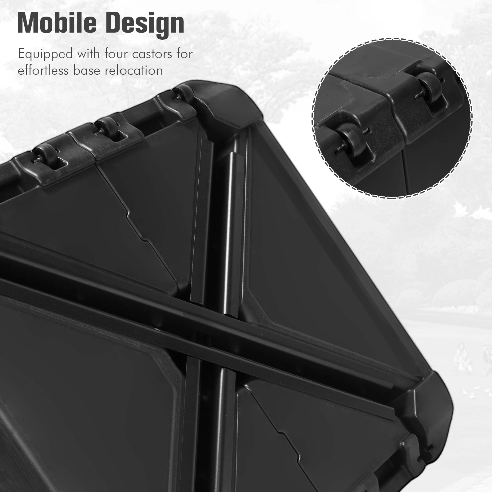 

Cantilever Umbrella Base Fillable Umbrella Stand with Wheels Umbrella Holder for Outdoor Umbrellas