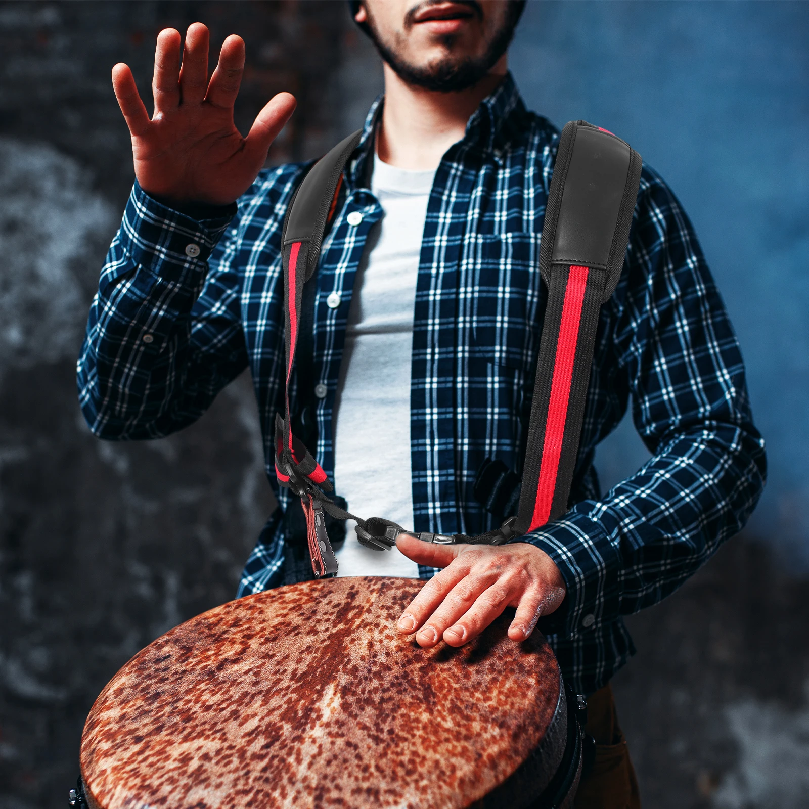 

Djembe Strap Shoulder Belt Musical Instrument Drum Carrier Polyester Adjustable