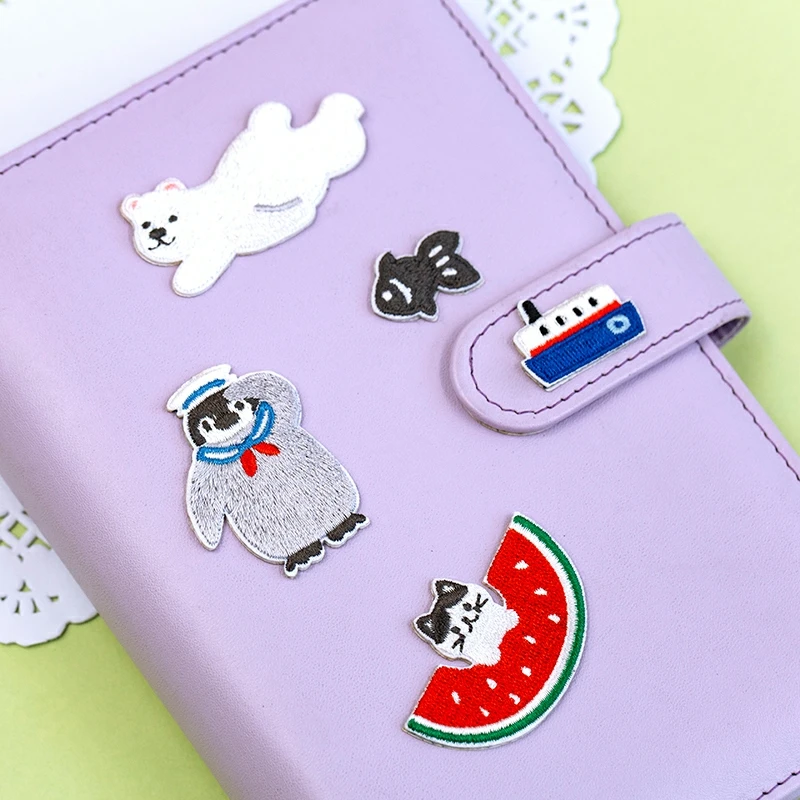 Cool Summer Series Cute Combination Self-adhesive Embroidery Patches Clothing Backpacks Decorative Stickers DIY Accessories