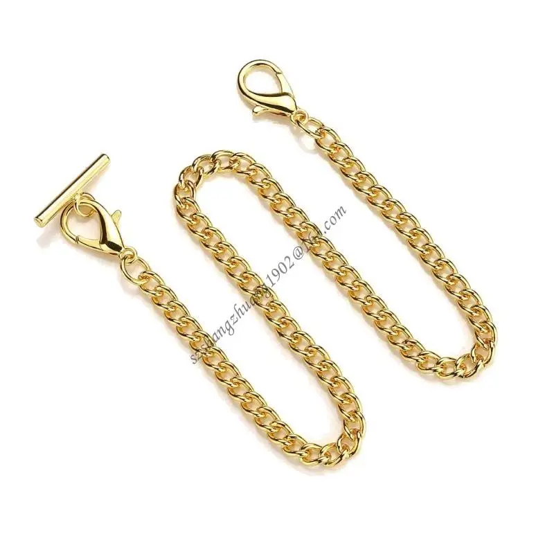 Pocket Watch Chain Metal Belt Jeans Albert Vintage T Bar Waist Chain Link Clasp Q6RB