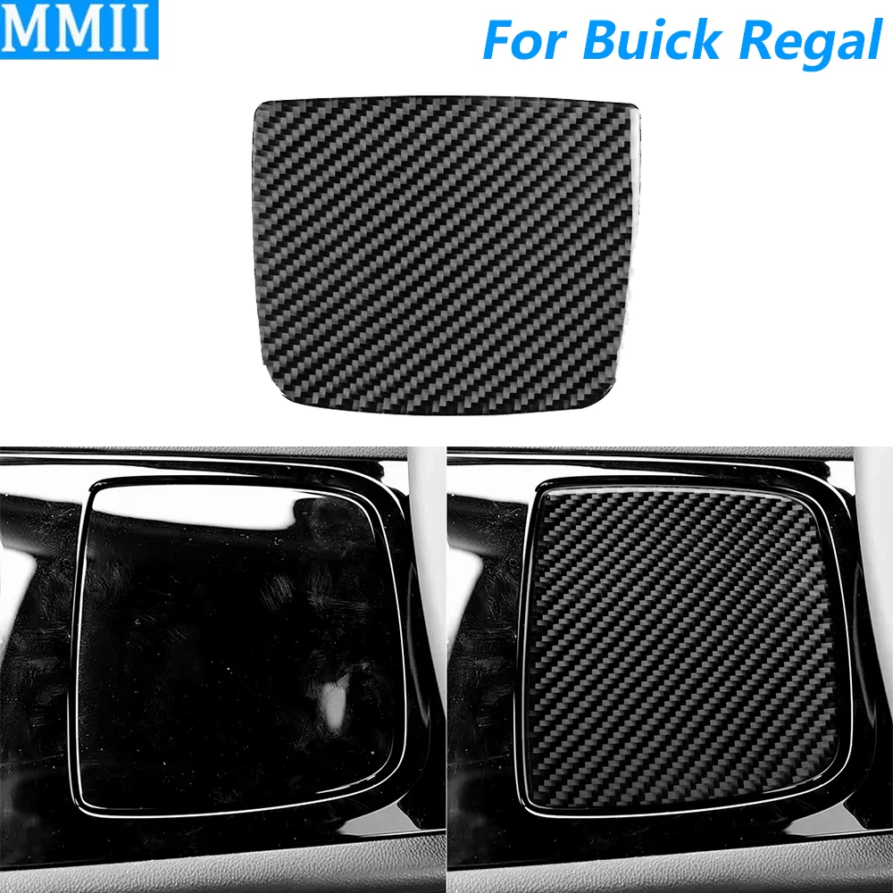 ل بويك ريجال 2017-2020 ألياف الكربون التحكم المركزي والعتاد التحول صندوق تخزين غطاء لوحة اكسسوارات السيارات الداخلية ملصق #1