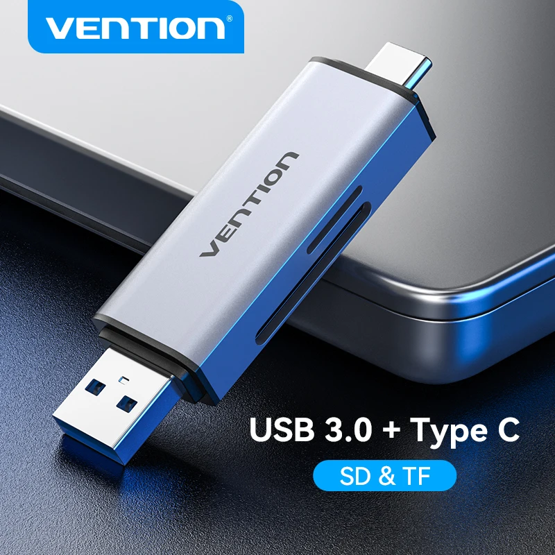 

Устройство для чтения SD-карт Vention, кард-ридер USB 3,0 & Type C для SD Micro SD TF кард-ридер для ПК ноутбука Аксессуары смарт-кард-ридер памяти SD кард-ридер