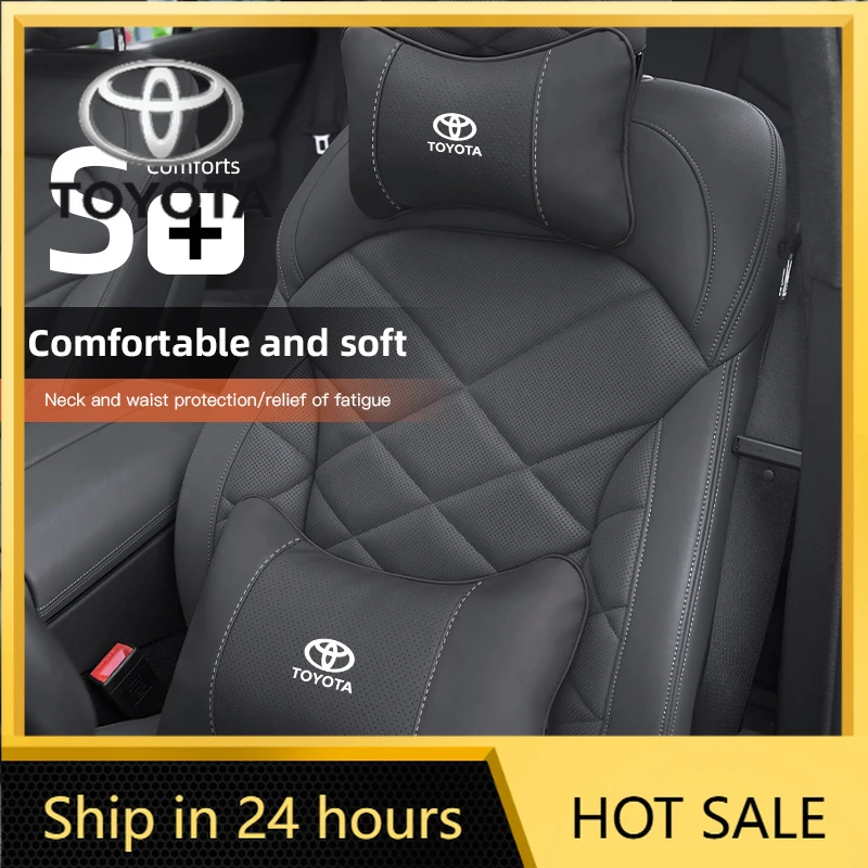 

Car Stickers For Toyota 2026 Hot 1Pcs Car Seat Headrest Auto Logo Neck Pillow For Toyota Corolla Yaris Aygo Prius CHR Camry Auri
