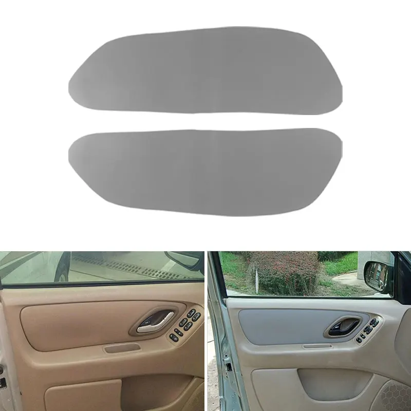 For Ford Escape 2001 2002 2003 2004 2005 2006 2007 Microfiber Leather Car Interior 2pcs Front Door Panel Armrest Cover Trim Gray