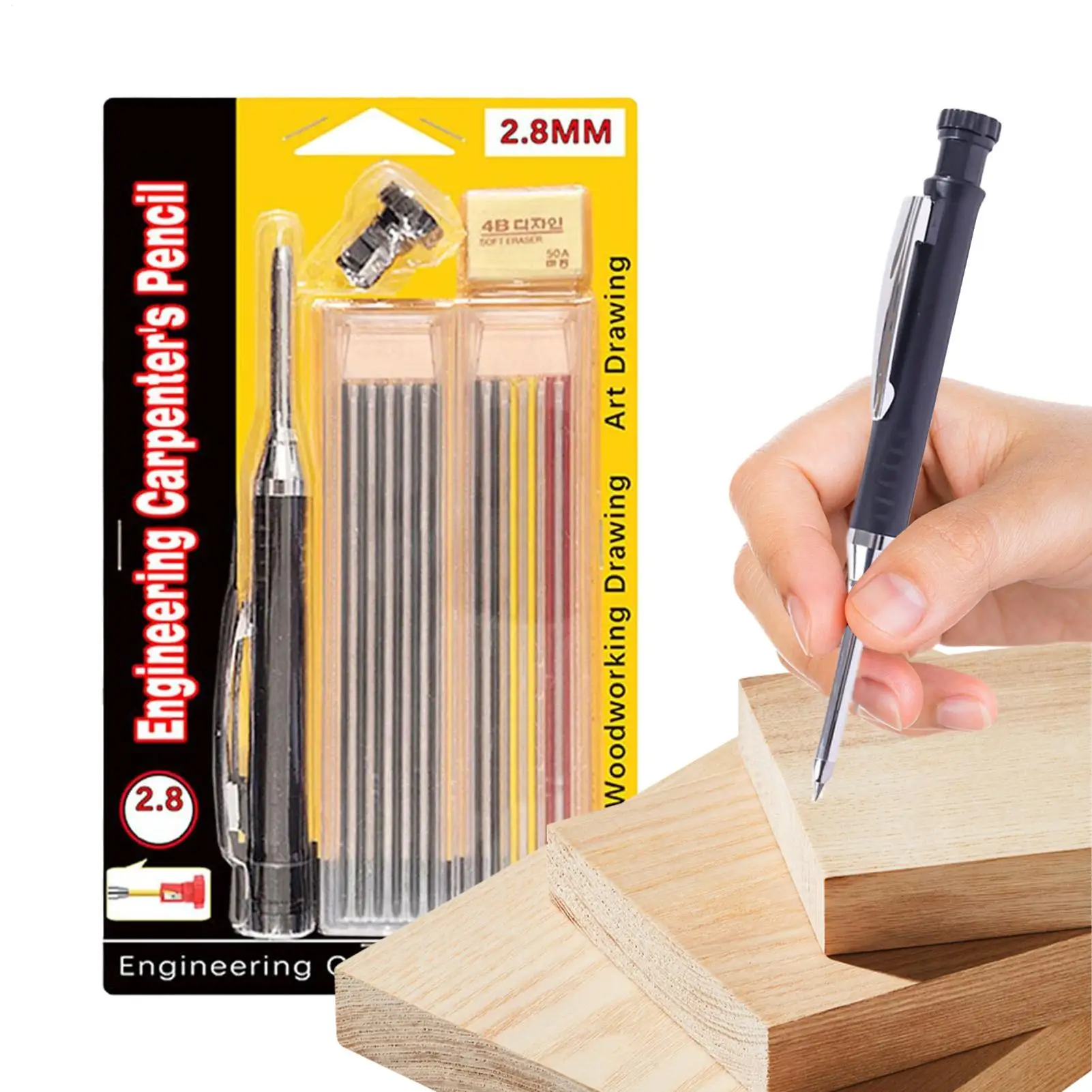 

Маркер для отверстий 2,8 мм, карандаш с 12 стержнями, длинные регулируемые маркеры с наконечником для взрослых, ткань, дерево, конструкция, стекло, металл