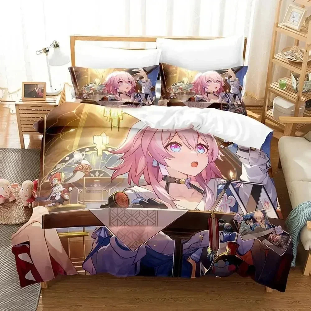 

Anime Honkai Star Rail Bedding set Printed Duvet Cover Pillowcase Single Double Queen Super King Size Sets