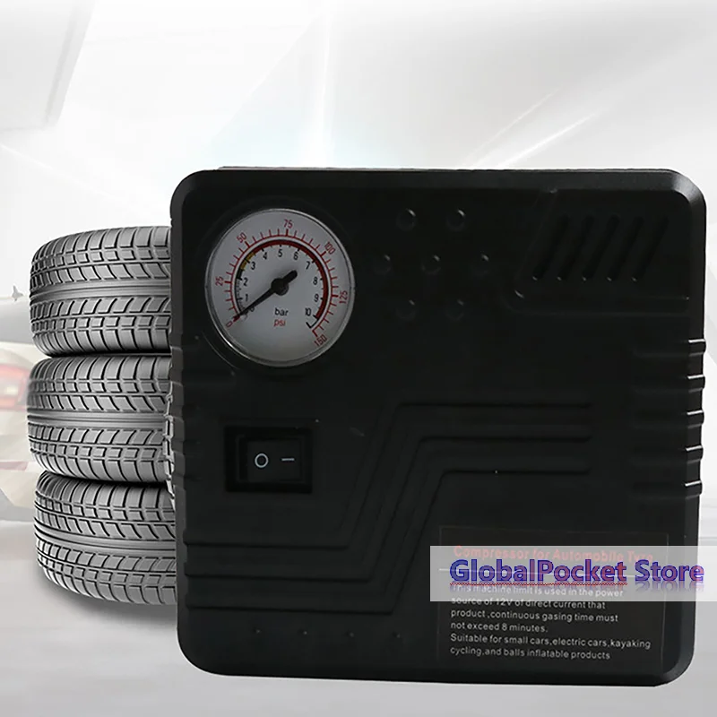 12V Tire Inflator Air Compressor Portable Car Tire Inflator Tire Pressure Gauge For Car Tires Bicycle Air Compressor Accessories