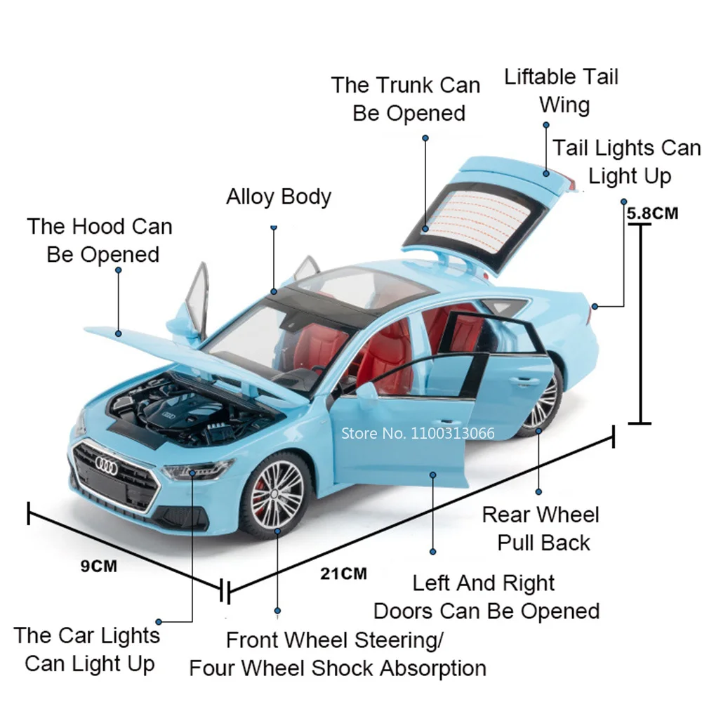 1:24 escala liga a7 a8 carros modelo brinquedos roda puxar para trás modelos de carro com som leve coleções de veículos brinquedo para presentes do namorado