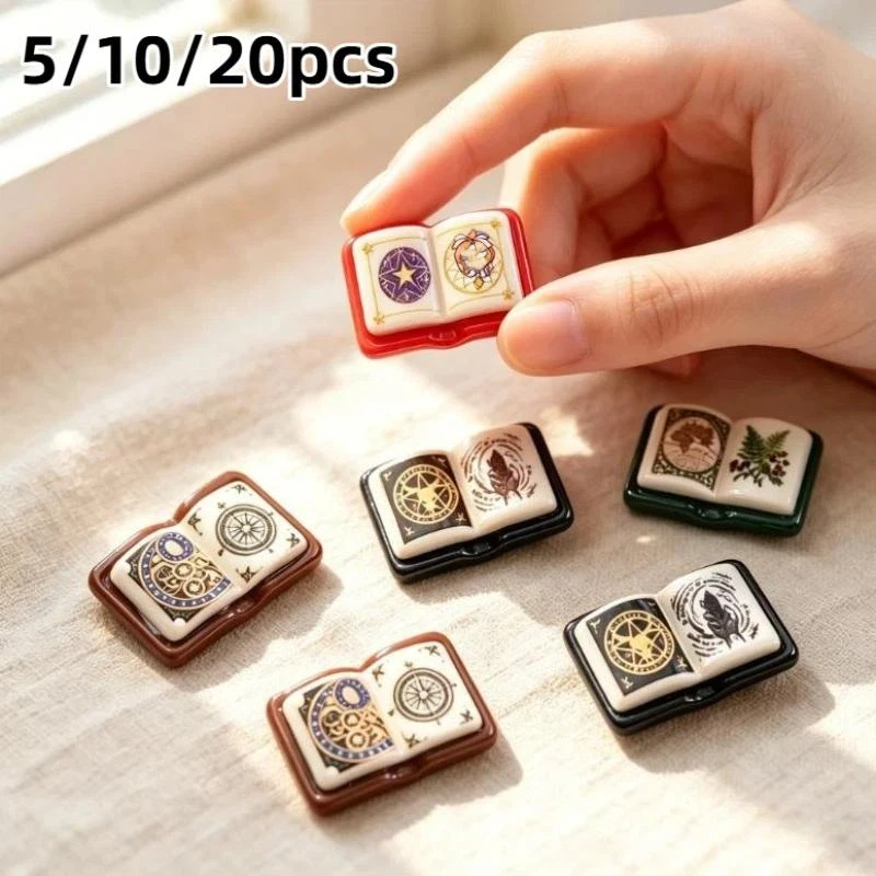 5/10/20pcs Mini Resin Magic Book Charms With Vintage Patterns And Multiple Styles Perfect For DIY Crafts Jewelry Phone Case Dec