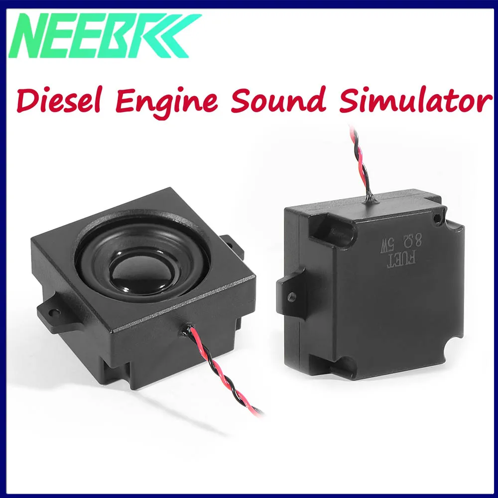 RC Variable Frequency Diesel Engine Sound Module Simulator 3.6-8V Input 5W Horn Speaker for Construction Vehicle Truck Excavator