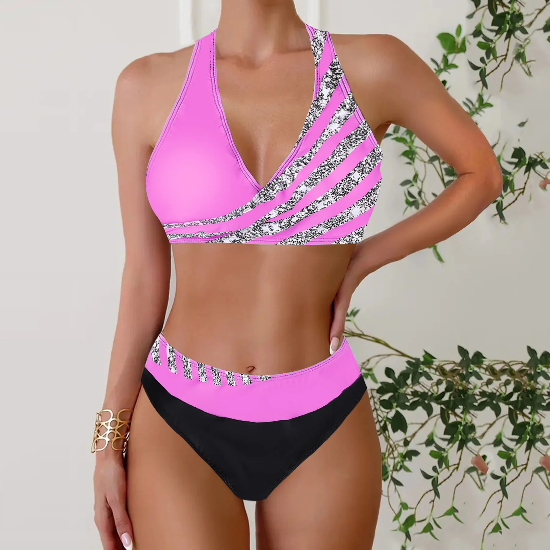 Maillot de bain taille haute pour femme, micro bikini, push-up, sexy, grande taille, ensemble deux pièces, tenue de bain, 5XL, nouvelle collection, 2025