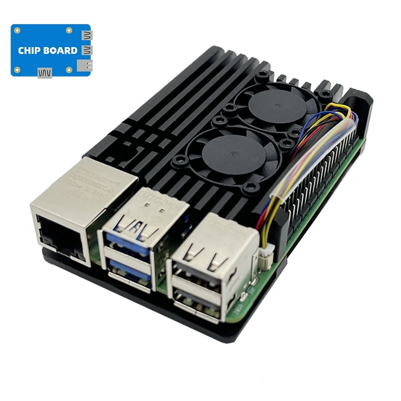 

Raspberry Pi 5 Aluminum Case Dual Fan Metal Shell for RPI 5 Pi5