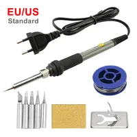 60W Adjustable Temperature Electric Soldering Iron Welding Iron Rework Station Heat Pen Tips DIY Repair Tool