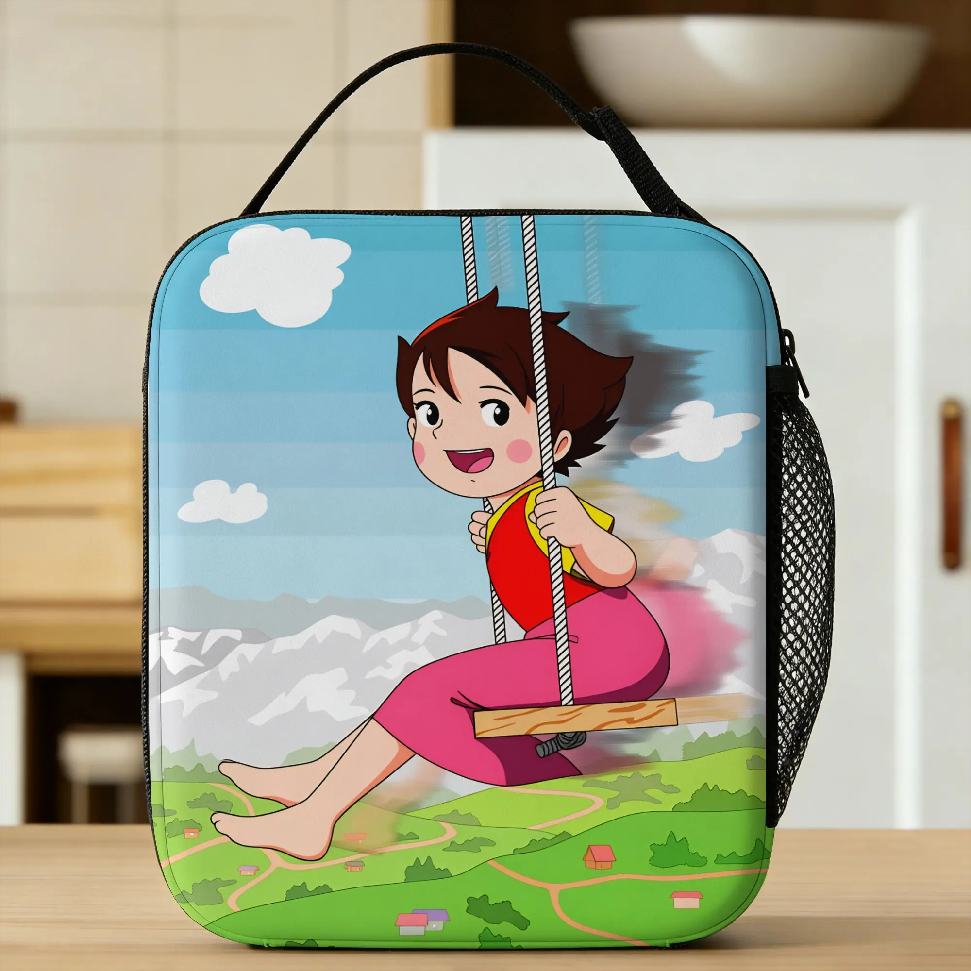 Happy Heidi Lunch Bag  Funny Lunch Box For Women Picnic Portable Cooler Bag Oxford Custom Thermal Lunch Bags