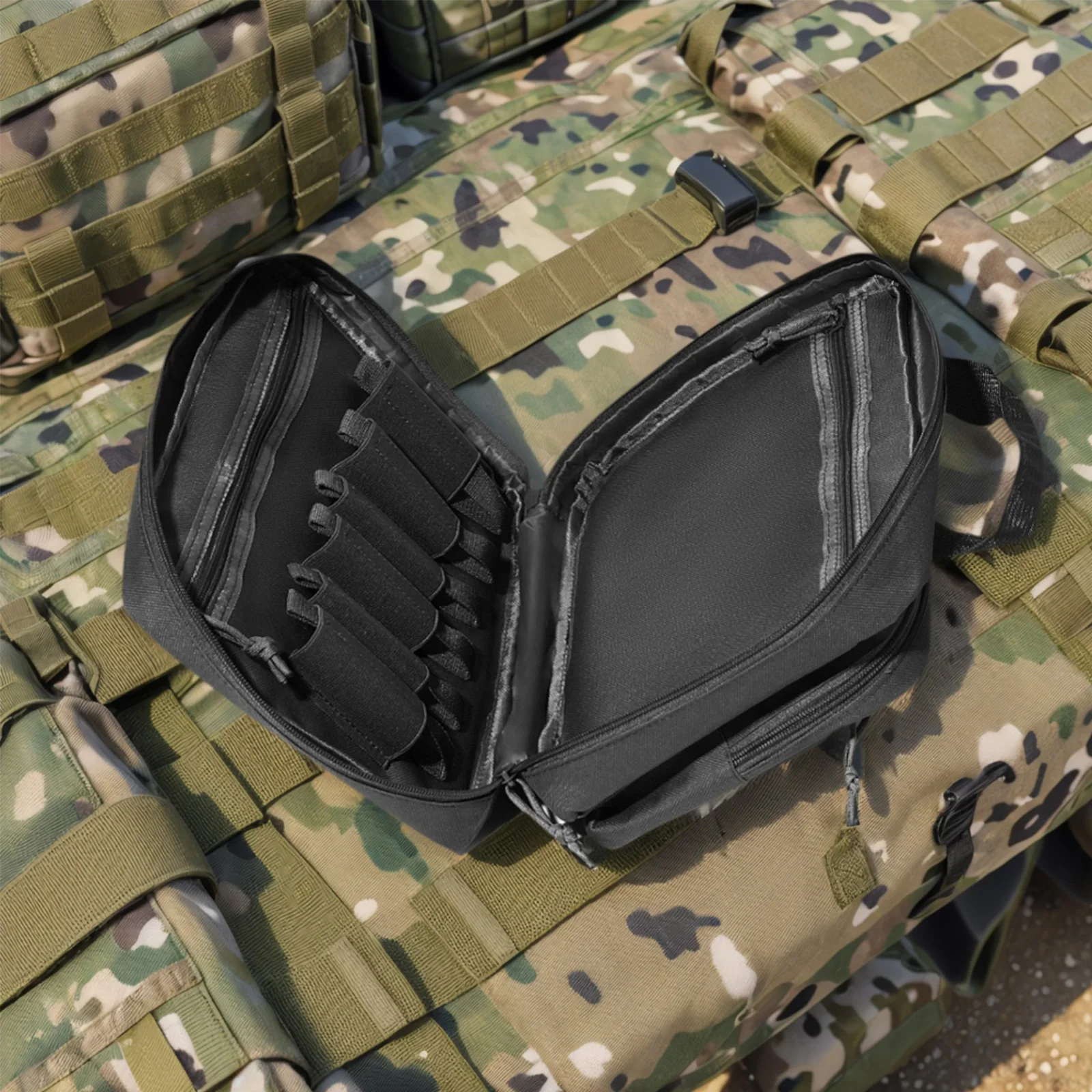 

600D Oxford Cloth Tactical Handbag Multiple Pockets for Outdoor Hunting (Black)