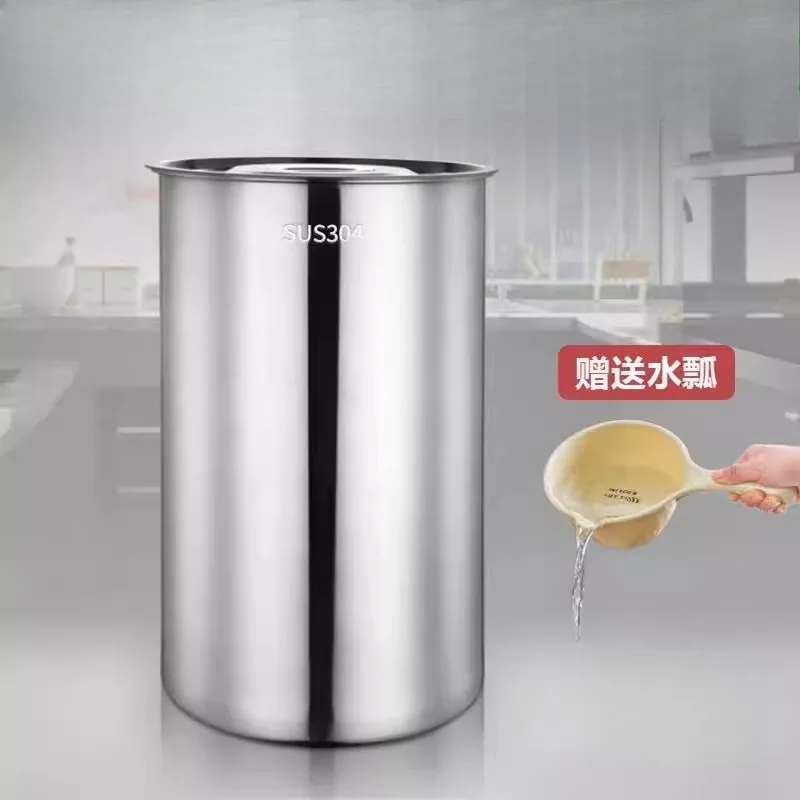 

Емкость для хранения из нержавеющей стали 304, коммерческая супница, большая емкость, утолщенная, высокая, с двумя ручками