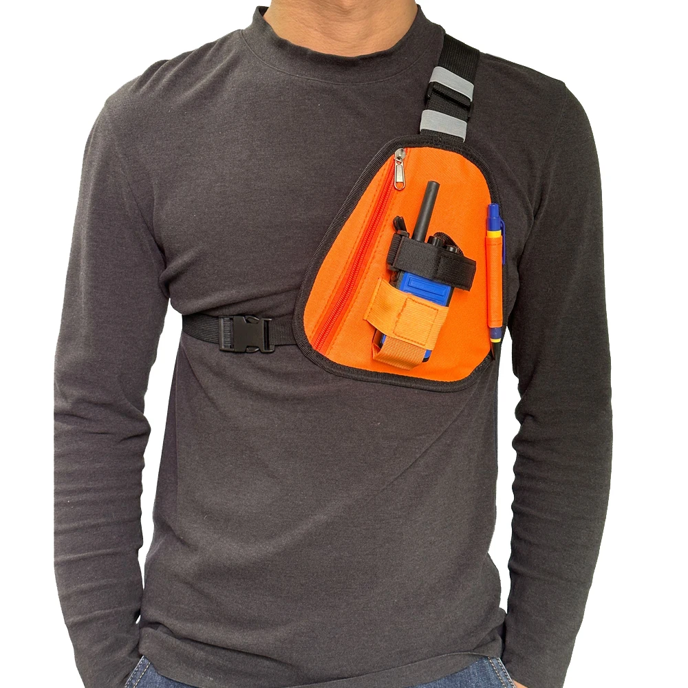 

Tactical shoulder chest Package storage bags zipper mobile phone outdoor multi-function walkie-talkie Package water bottle bag