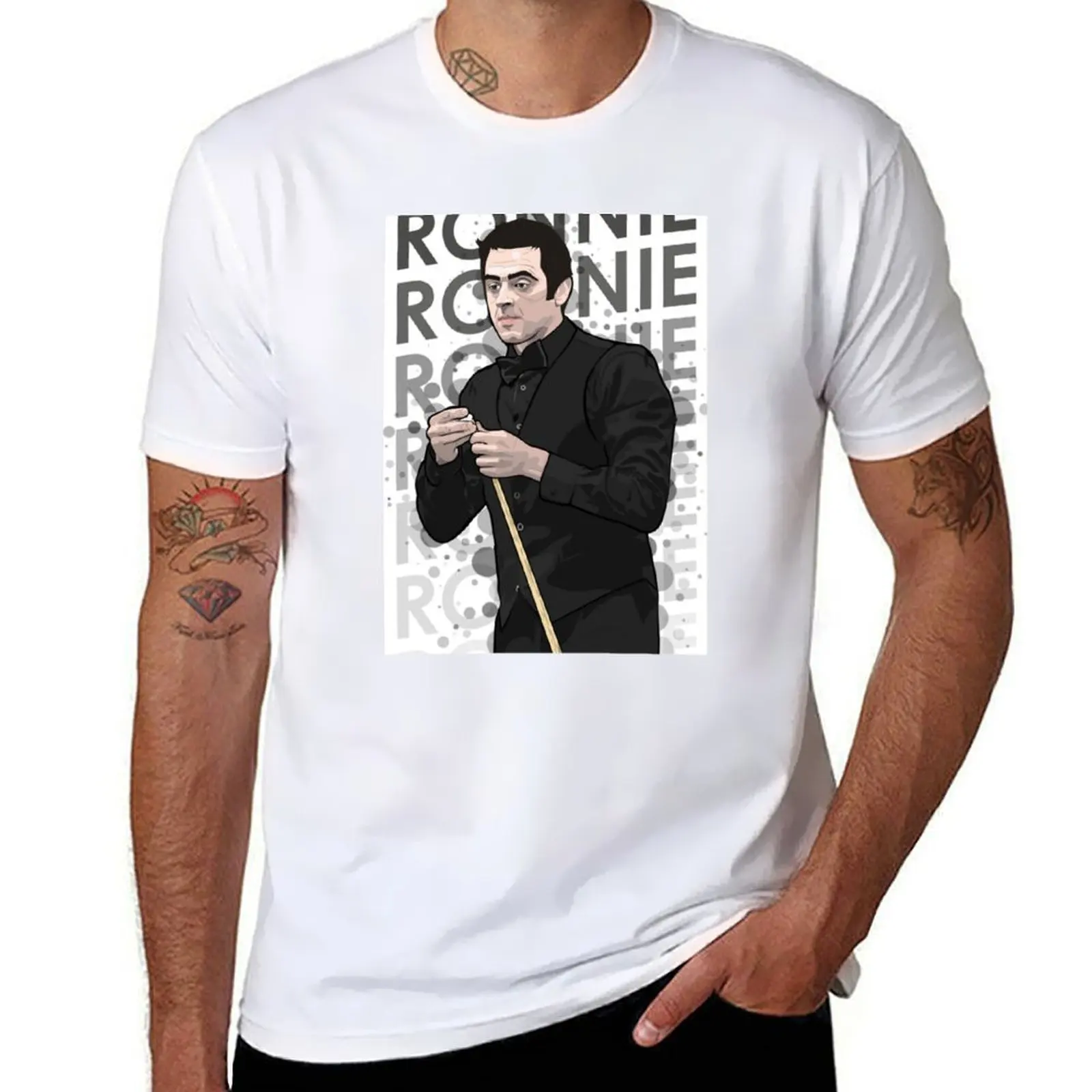 

_bubbles_ Ronnie O_Sullivan T-Shirt Basic Plain Short Sleeve Crew Neck Tee