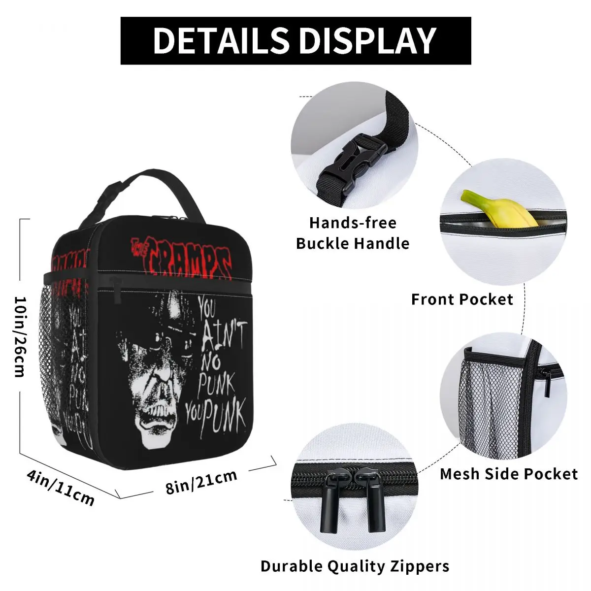 Geïsoleerde Lunchbox Rockband Pantera Punks De Krampen Merchandise Food Box Causale Koeler Thermische Lunchbox Voor School