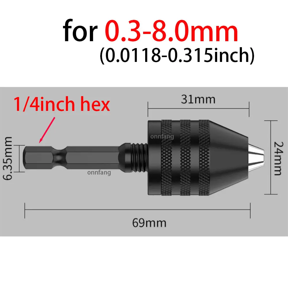 1PC Drill Chuck Keyless Impact Driver Adaptor Hex Round Shank Screwdriver Head Micro Fixture Drill Bits for Electric Grinder