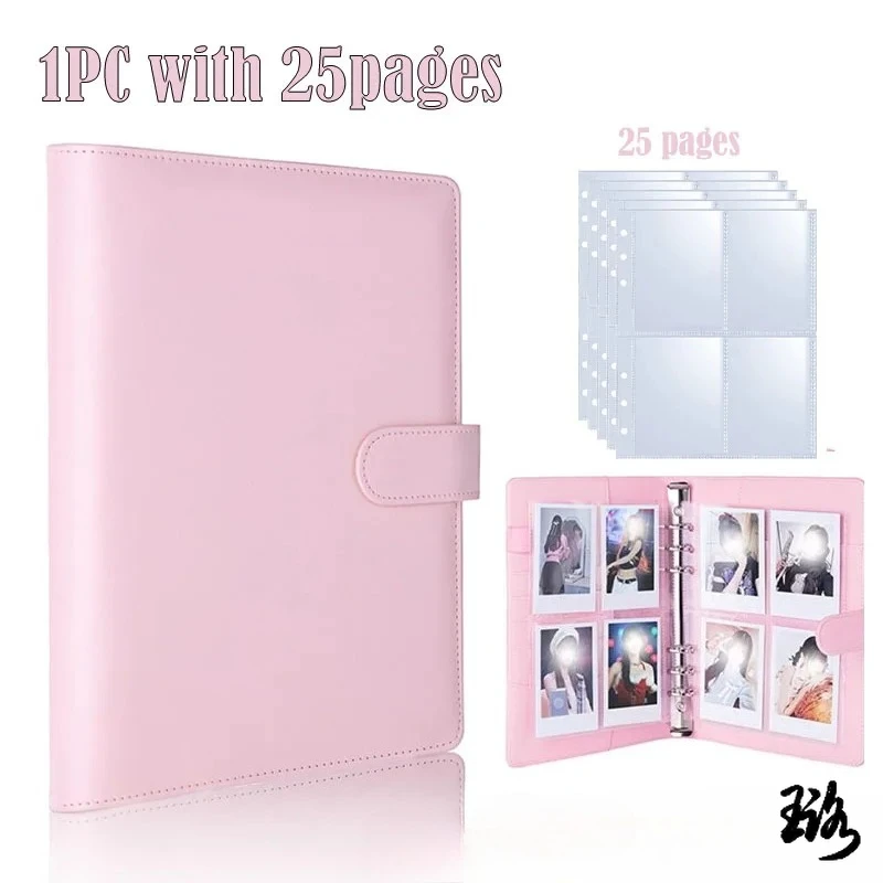 A5 Kpop Photocard Binder with 25 pages 4-Pocket Card Collector Album with 200 Card Slots PU Leather Cover Organizing Cards