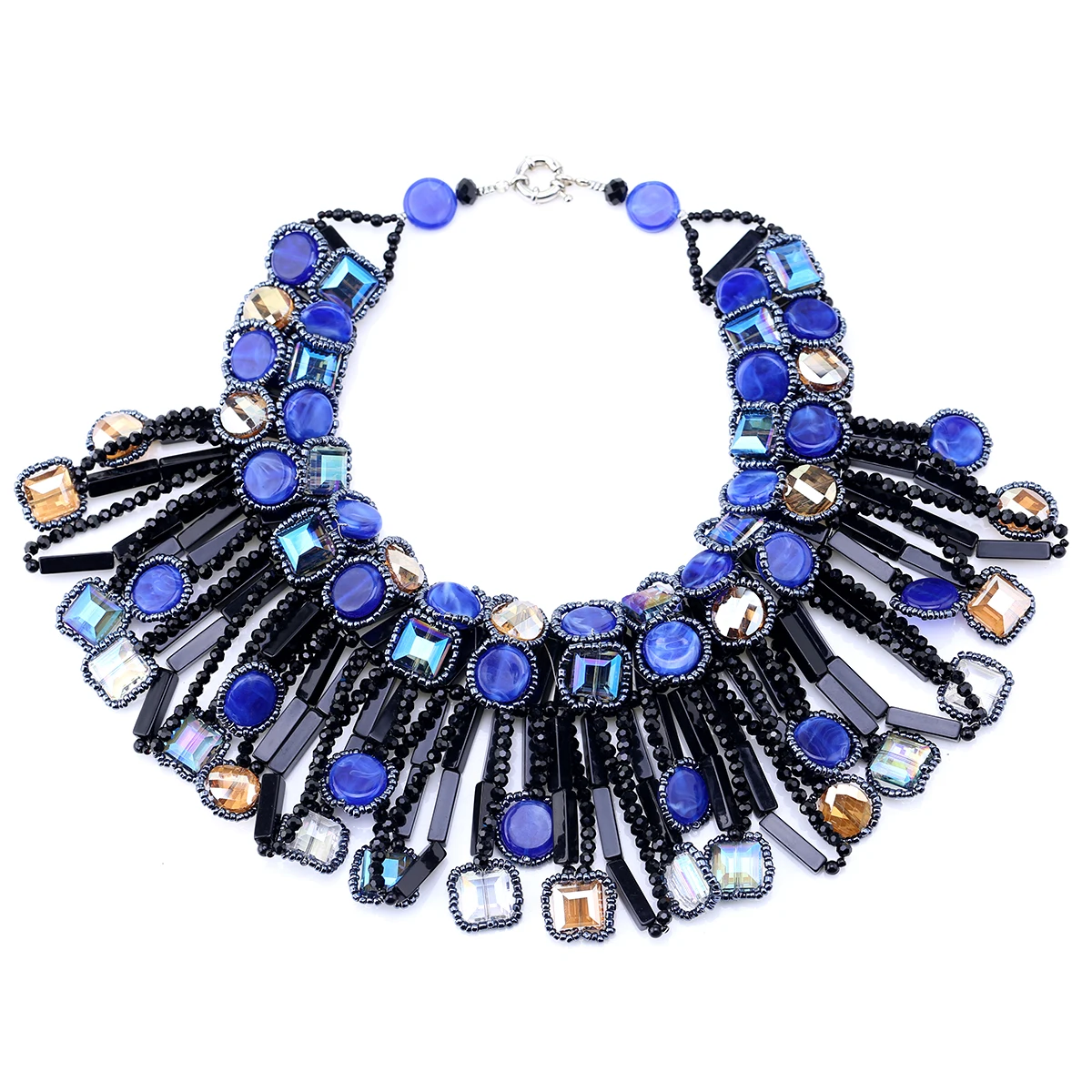 Luxury Handmade Statement Chunky Bib Necklace Fashion Chokers Necklaces Baroque Style Bohemia Collar Jewelry for Women Girls