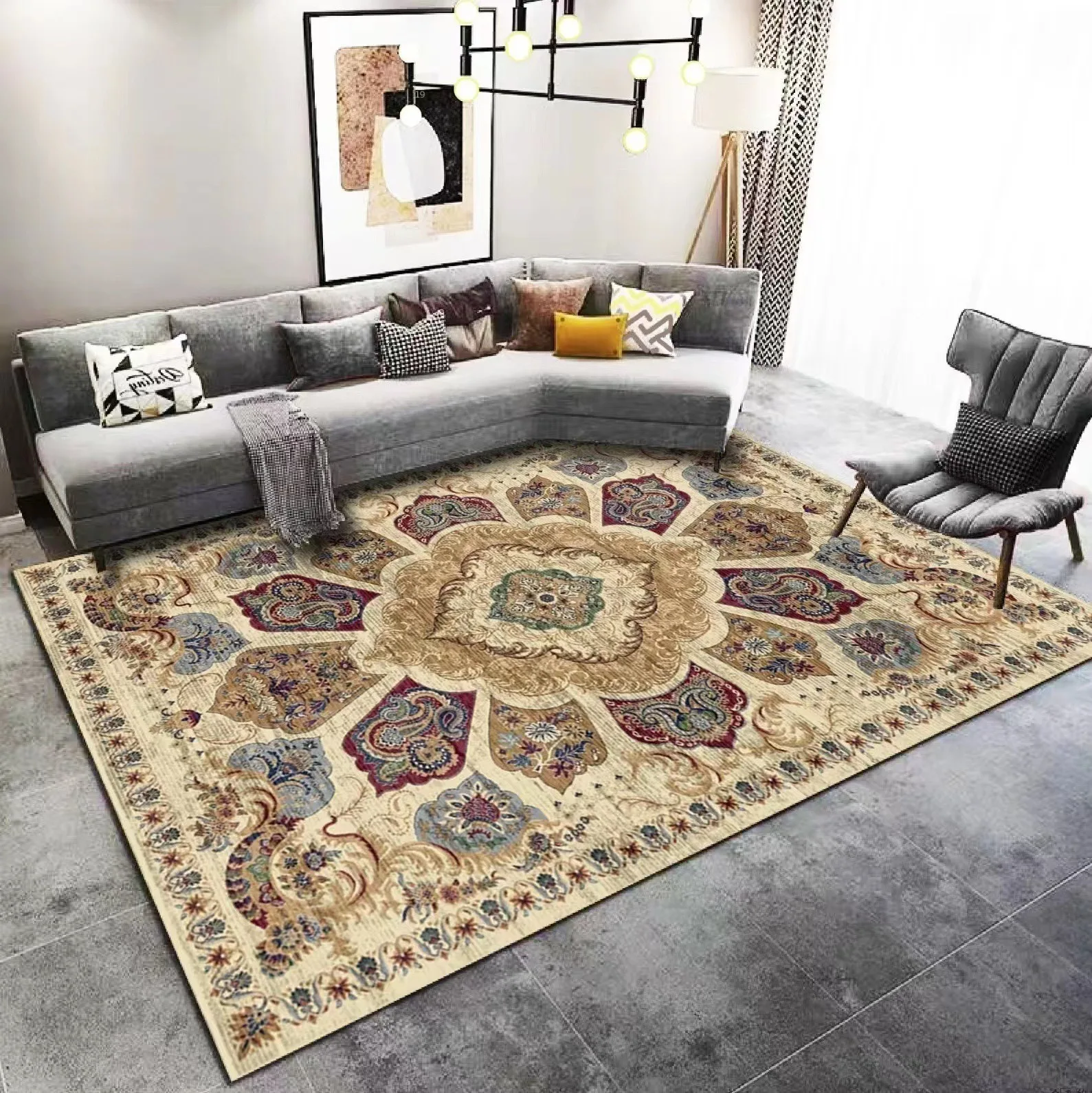 Persian style carpet retro ethnic style home living room decoration carpet bedroom bedside blanket bohemian style floor mat