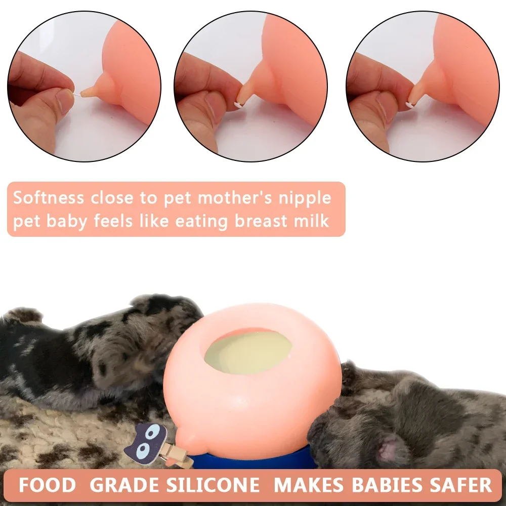 

Silicone Feeder with 3 Teats Simulation Nipples,Bubble Milk Bowl,Feeder for Newborn Kittle,Puppy Nursing,Food Dispenser,200ml