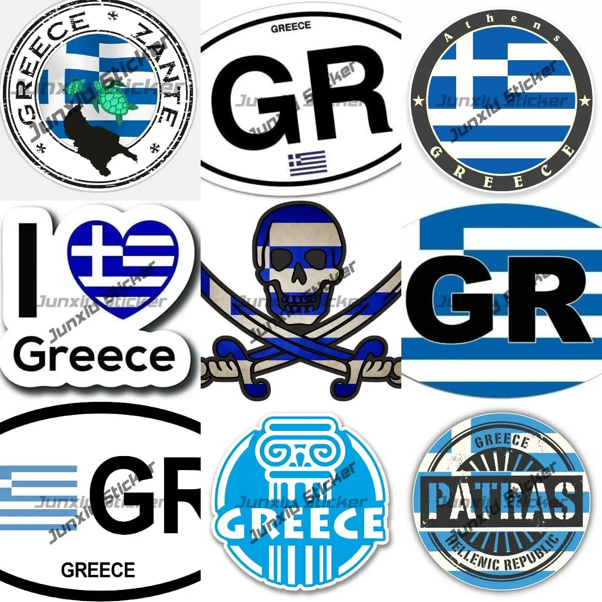 

Greece Country Code GR Flag StickerVinyl Decal JDM Die Cut Bumper Cover Scratches Sticker Funny Decals for Car Custom Decals