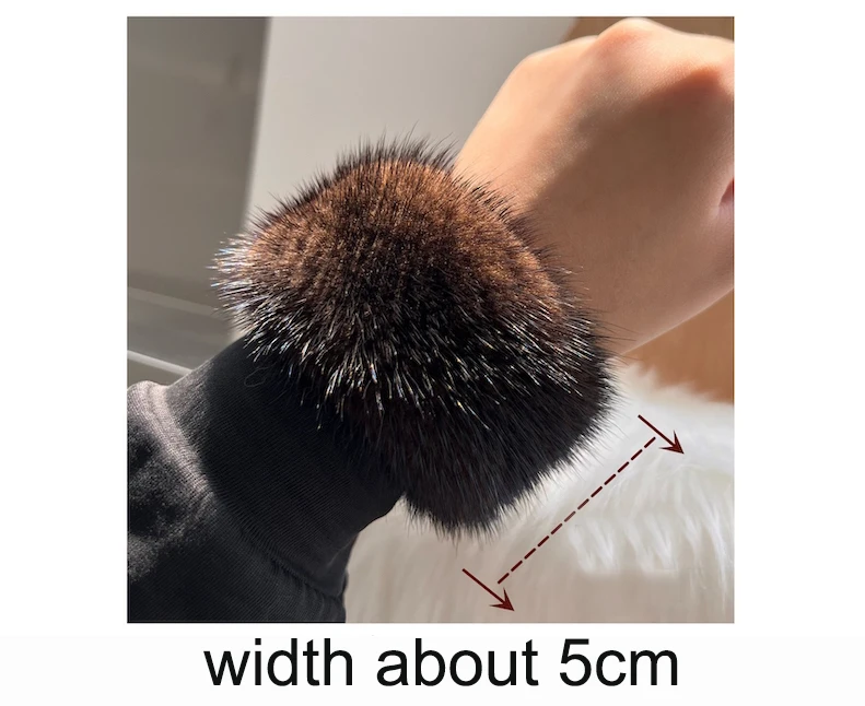 2026 New Style mink Fur Cuff Arm Warmer Lady Bracelet Real Fur Wristband Glove High Quality Fox fur Cuffs Hot Sale Wrist Warmer
