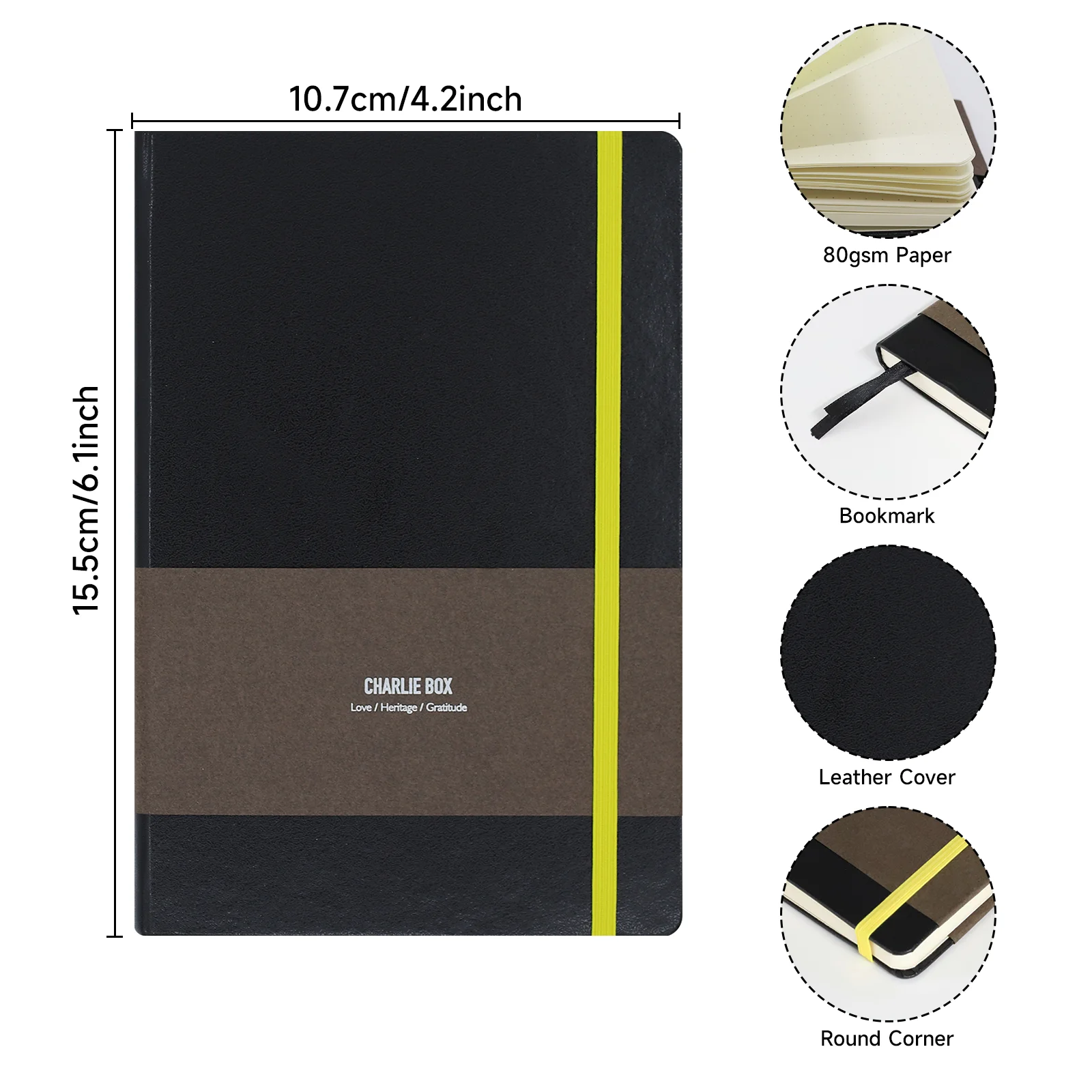 TUNJILOOL A6 A7 Notebook Journal Leather 192 Pages 80GSM Blanks/Dotted/Grid Notebooks Office School Supplies Stationery (2 Pack)