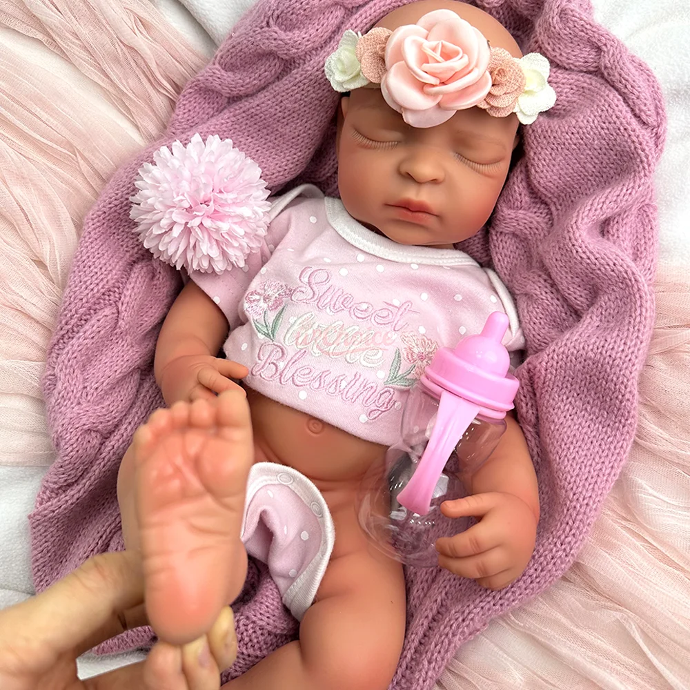 17" Ultra Realistische Siliconen Reborn Babypop Kunstenaars Wasbare Handgemaakte Levensechte Reborn Pop Voor DIY Verzamelaars Kerstcadeau