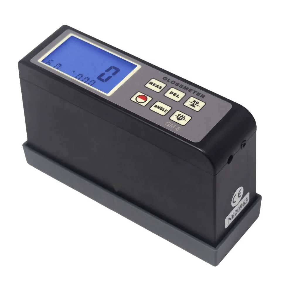 GlossMeter GM-6 60 Degree Measuring Angle Digital Surface Cleaning Gloss Meter Range 0.1~200 Gloss Ink Marble Gloss Tester