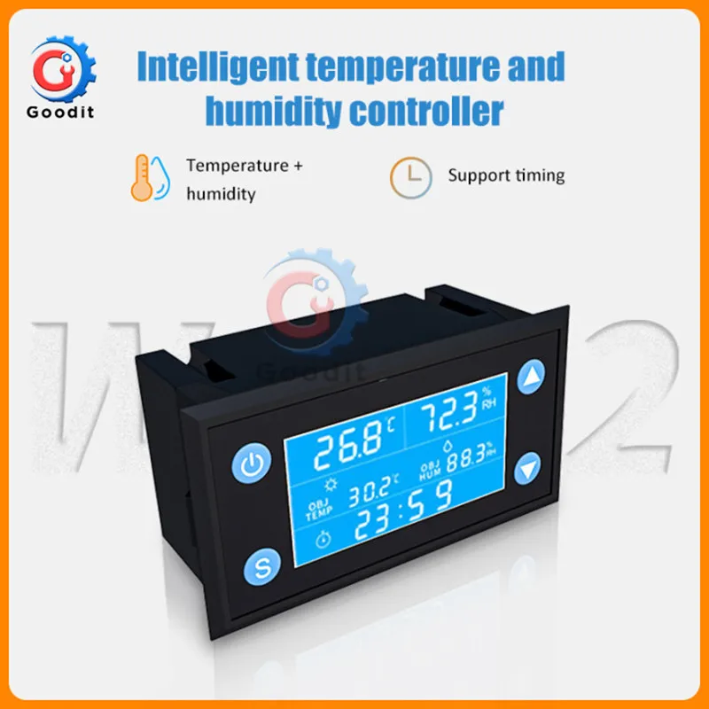 AC110-220 W1212 Digital Temperature Humidity Controller Timer SHT20 Sensor Probe for Incubator Aquarium Thermostat Humidistat