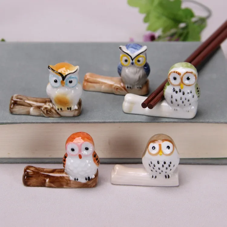 Ceramic Owl Incense Stick Rack Penholder Incense Burner Holder Chopstick Rest Table Decor For Kitchen Home Ornament