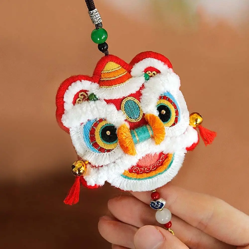 Nowy tańczący lew DIY zestaw do haftowania ręcznie robiony wisiorek lew wisiorek torba materiałowa chiński Amulet szczęśliwy