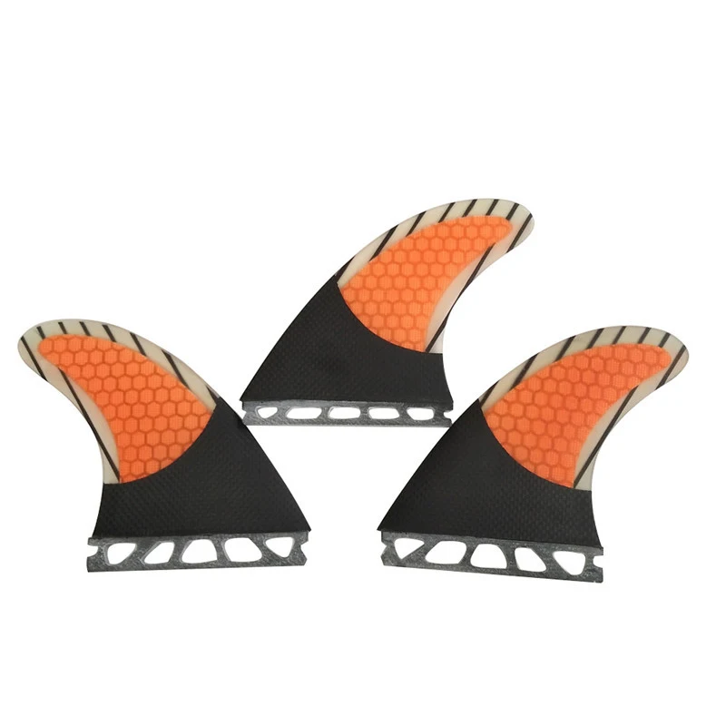 Surfboard Fins for UPSURF FUTURE Fin Box, Fibreglass Honeycomb with Carbon Single Tabs, Surf Fin Accessories, 3 Pieces per Set