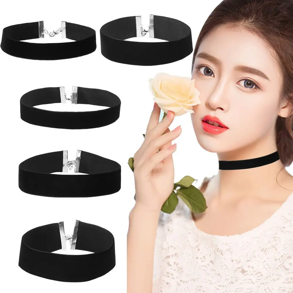 Statement Jewelry Classic Vintage Elegant Gothic Velvet Choker Necklace Black Ribbon