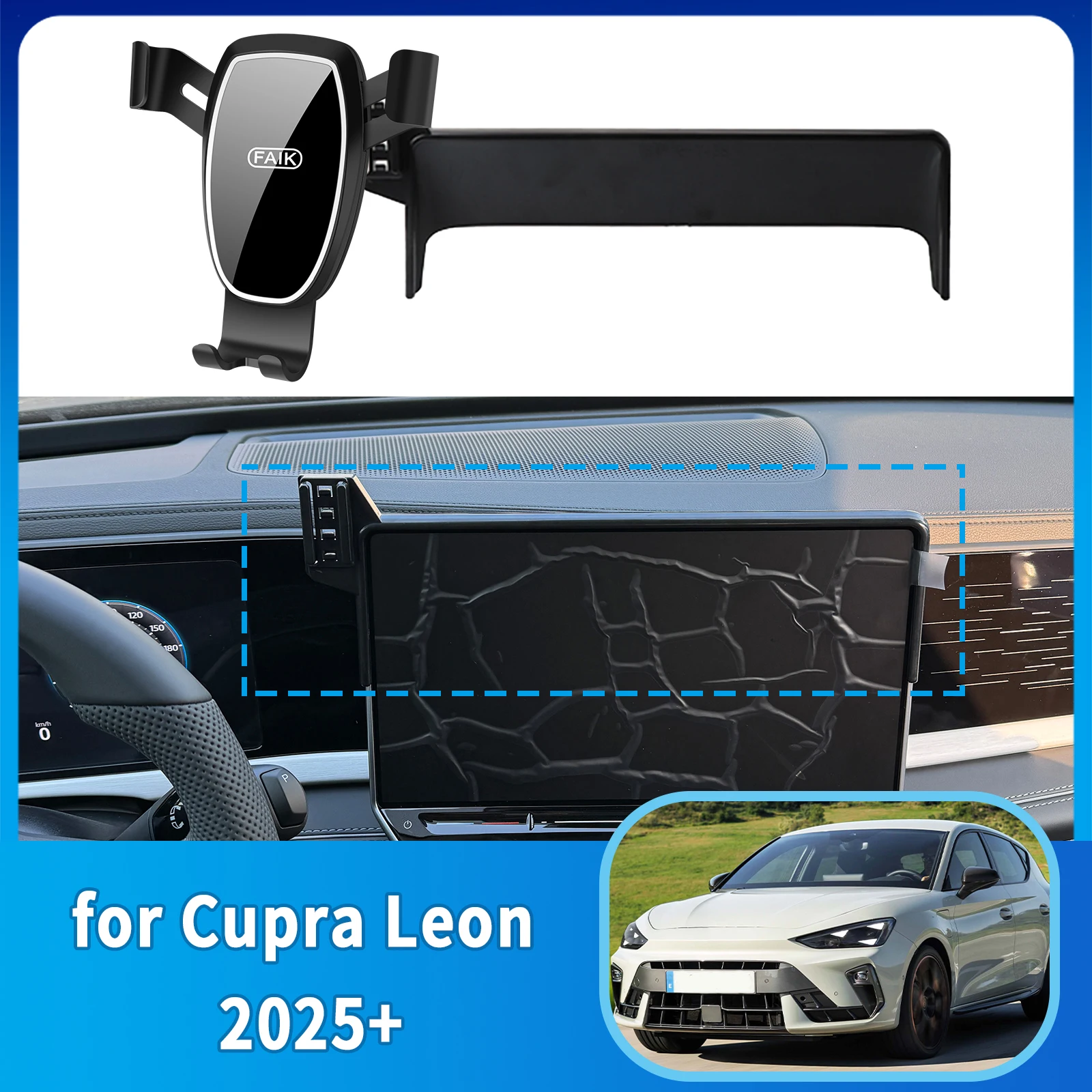 

Car Mobile Phone Holder fit for Cupra Leon 2025 2026 12.9"inch 5F Facelift Navigation Stand Auto GPS Bracket Accessories