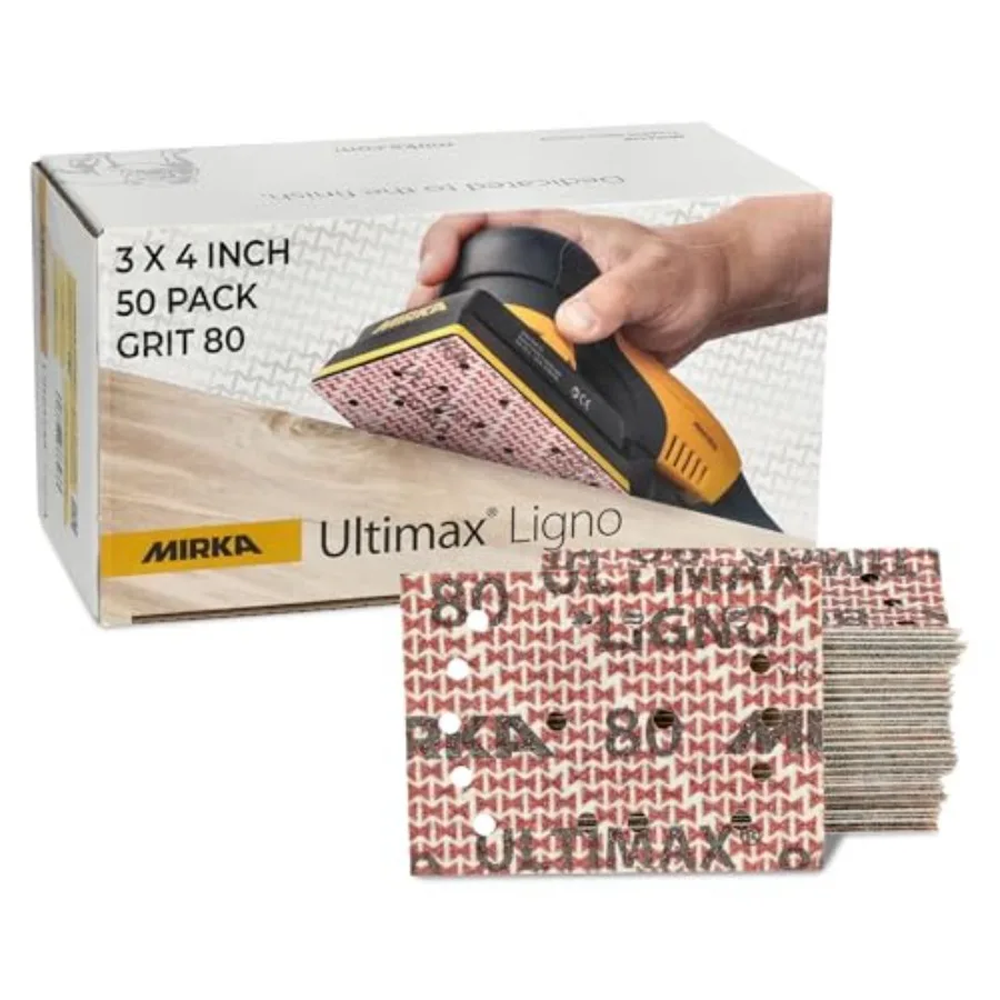 

Шлифовальные листы Ultimax Ligno - абразивные листы на липучке (P-Hook and Loop) для ручных и орбитальных шлифовальных машин, 3x4 дюйма, высокопроизводительные.