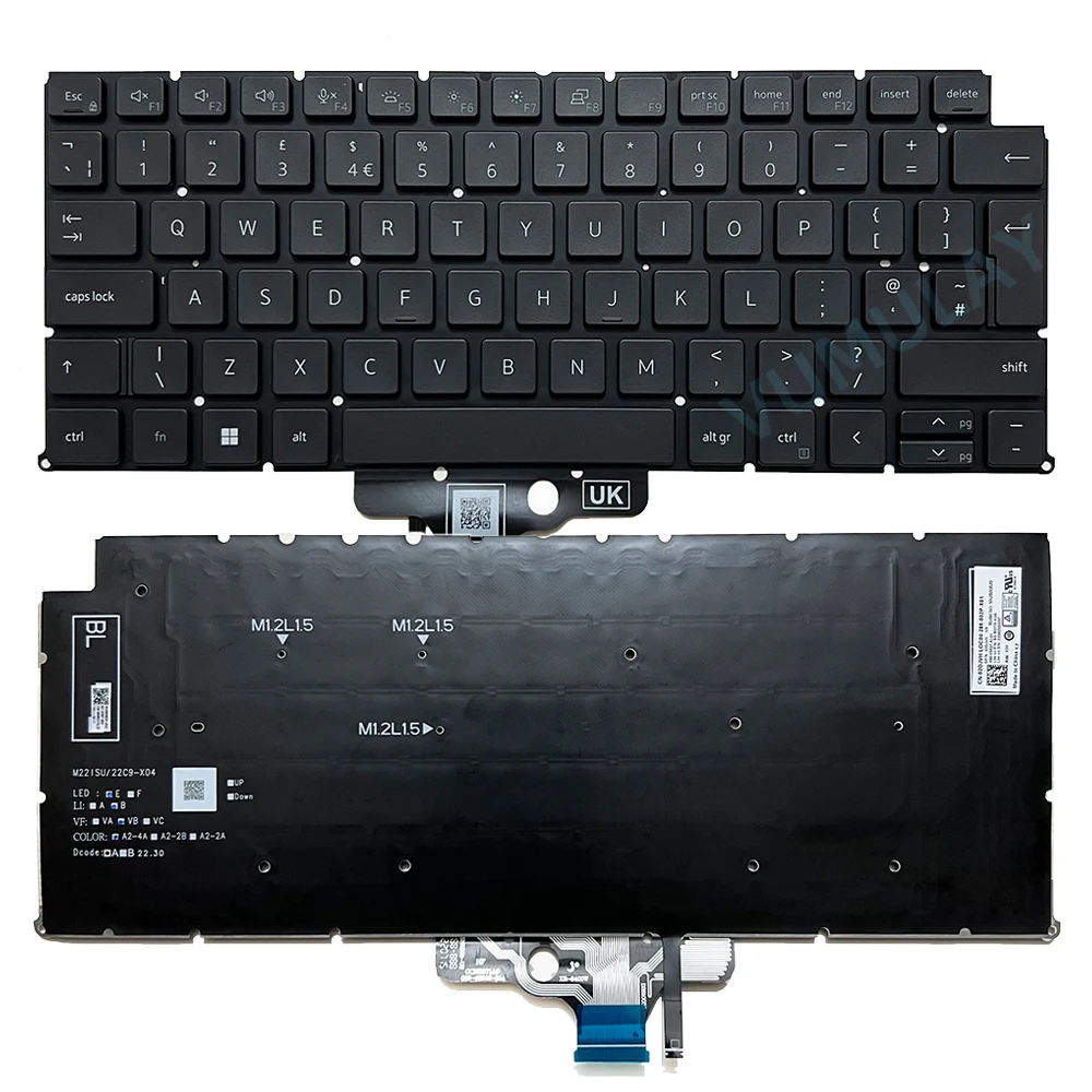 Imagem -03 - Teclado Retroiluminado para Dell Latitude 7340 P178g 7340 em 6hyfj 02djvh 06y4vj 0cf88f 081jkw 025gt1 003wm1 Sn2b00b20 Eua Reino Unido