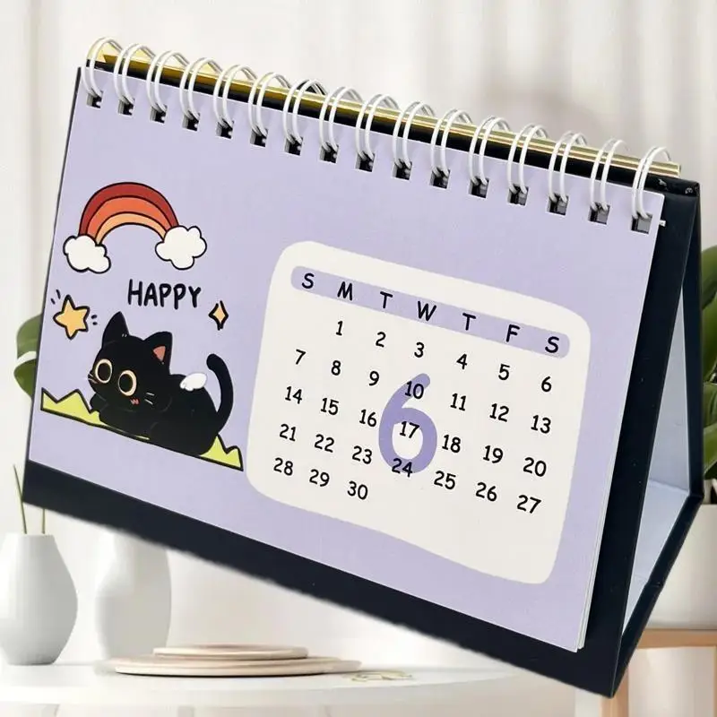 

"Travel-Friendly 2026 Calendar with Cat Motif; Year of the Horse Mini Desk Calendars and Decorative Accent.
