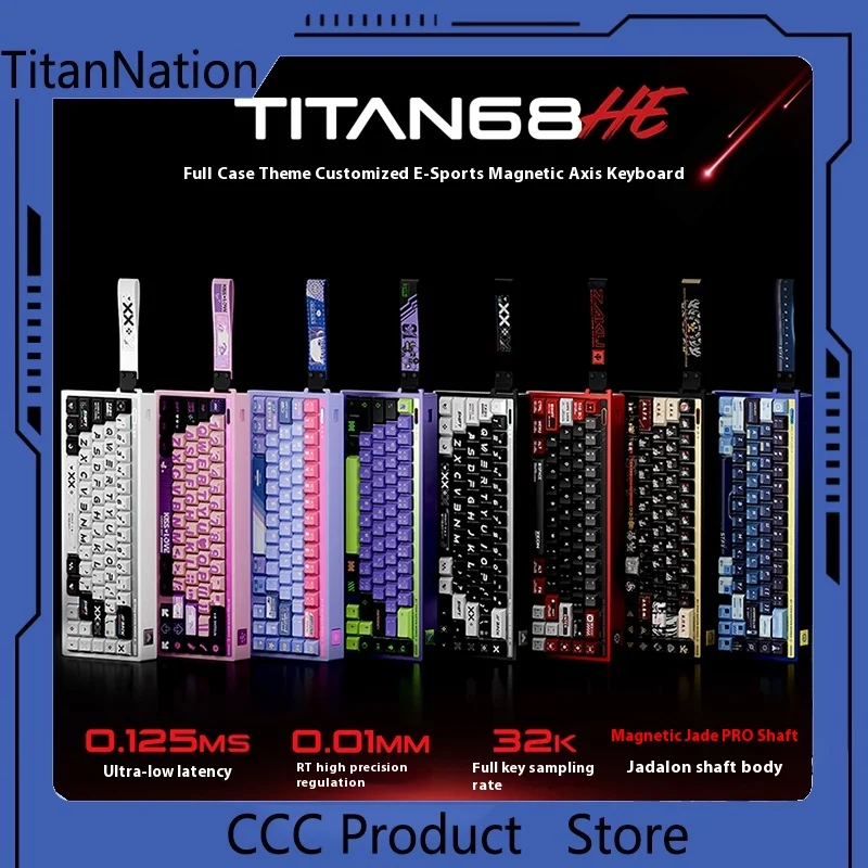 TitanNation Titan68he Pro Magnetic Axis Keyboard Magnetic Jade Axis Aluminum Body Customized Theme Keyboard Office Game Gifts