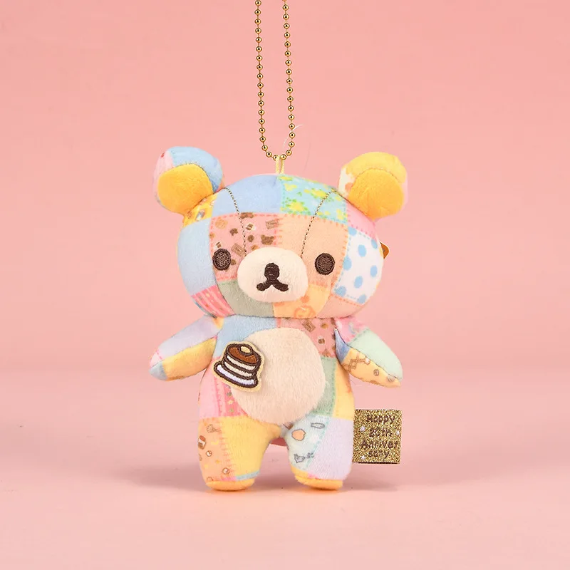 かわいい 12 センチメートルリラックマ 20 周年記念カラフルなパッチワーク限定ぬいぐるみキーホルダー Kiiroitori バックパックチャームフェスティバルギフト