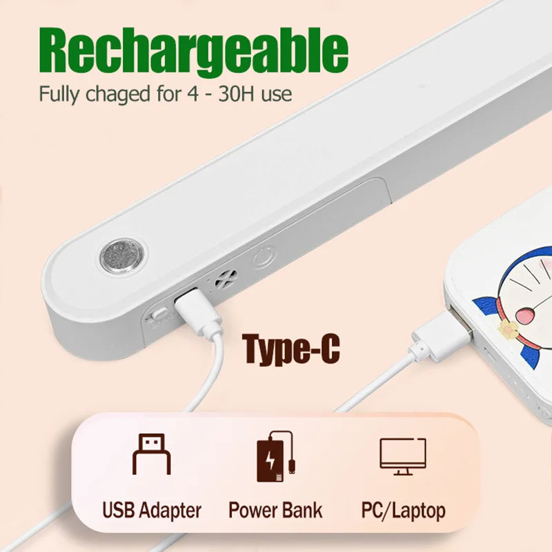Eye-care Table Lamp LED Light Bar 48/28cm USB Rechargeable Wirless Desk Reading Lamp Night Light For Bedside Kitchen Cabinet