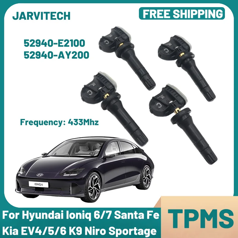 Tire Pressure Monitor Sensor TPMS 52940-E2100 For Hyundai Santa Fe [MX5] Kia EV4/5/6 K9 [RJ1] Niro [SG2] Sportage [NQ5] 433MHz
