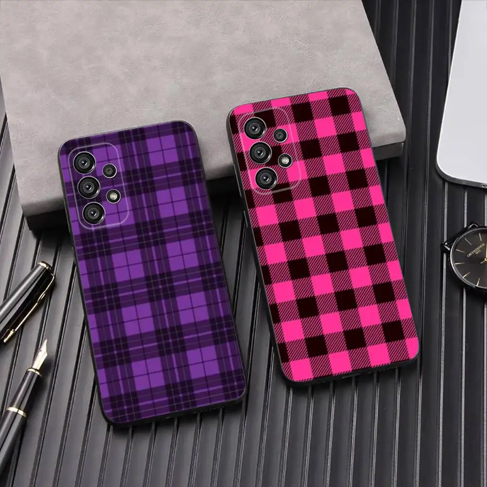 

Stewart Dress Tartan Plaid Phone Case For Samsung Galaxy A13,A21s,A22,A31,A32,A52,A53,A71,A80,A91 Soft Black Shell