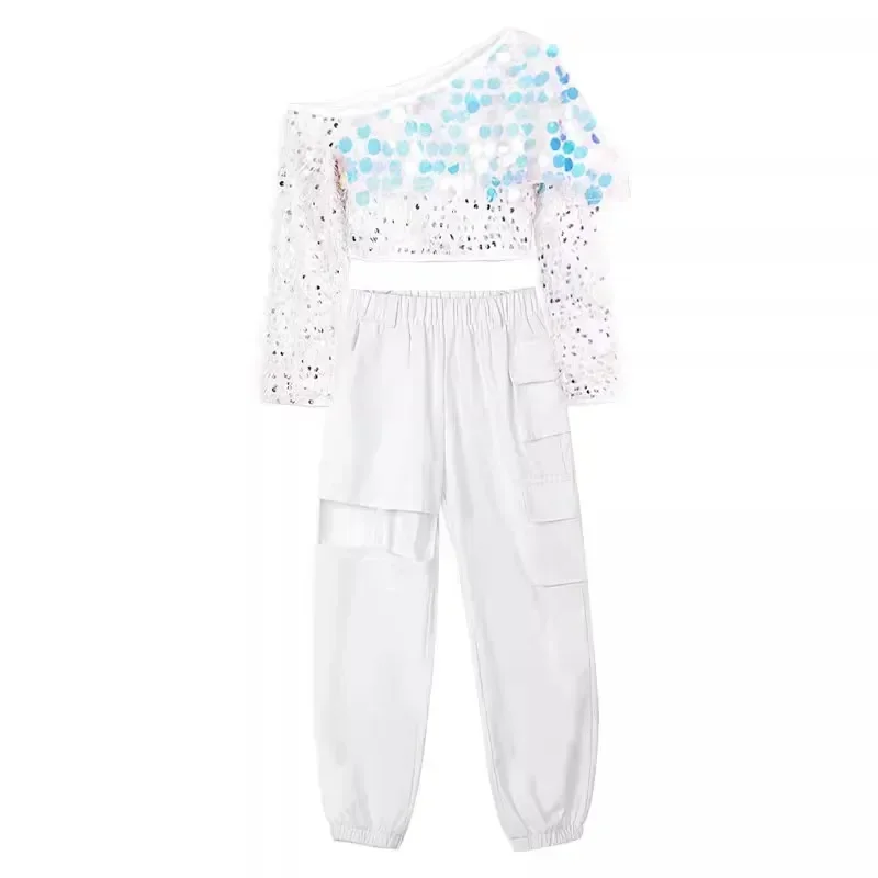 Girls Jazz Dance Suits Girls' Kids Street Dance Hip Hop Costumes Teen Models Catwalk Costumes Girl Group Dance Costumes Cool