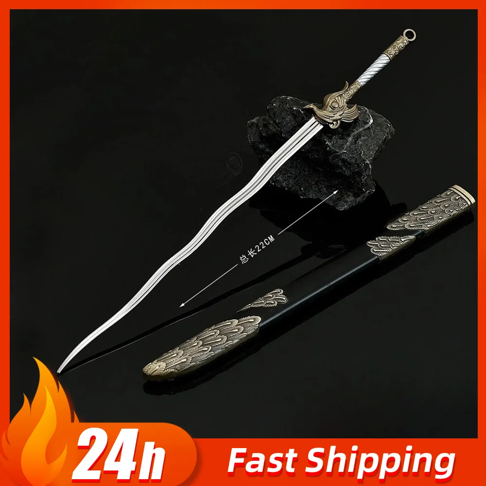 22cm armas frias antigas modelo taixu espada com bainha jogo periférico artesanato brinquedo faca mesa ornamento colecionável presente do menino