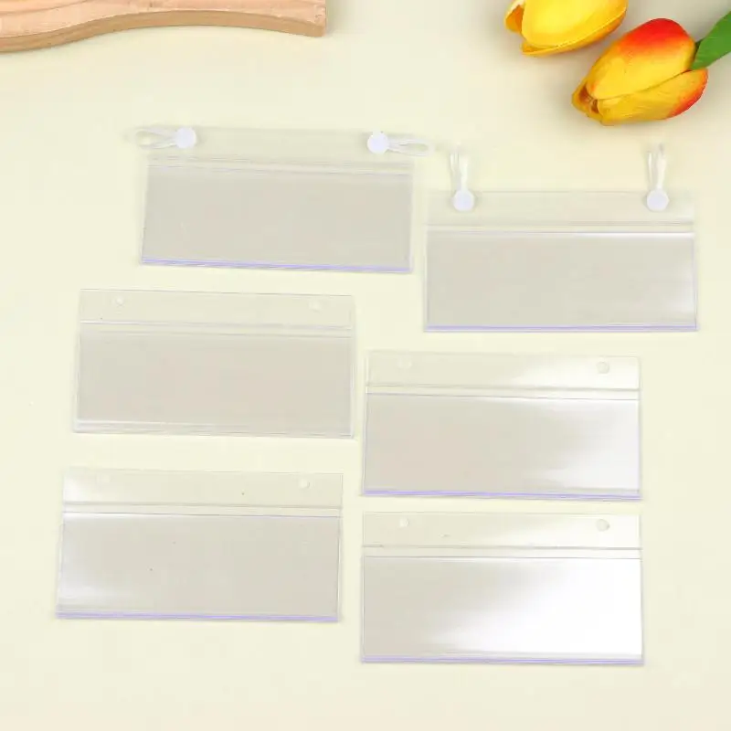 Price Tag Holders 20Pcs Clear Waterproof PVC Label Display Holders for Supermarket Shelves Toy Store Goods Price Marking